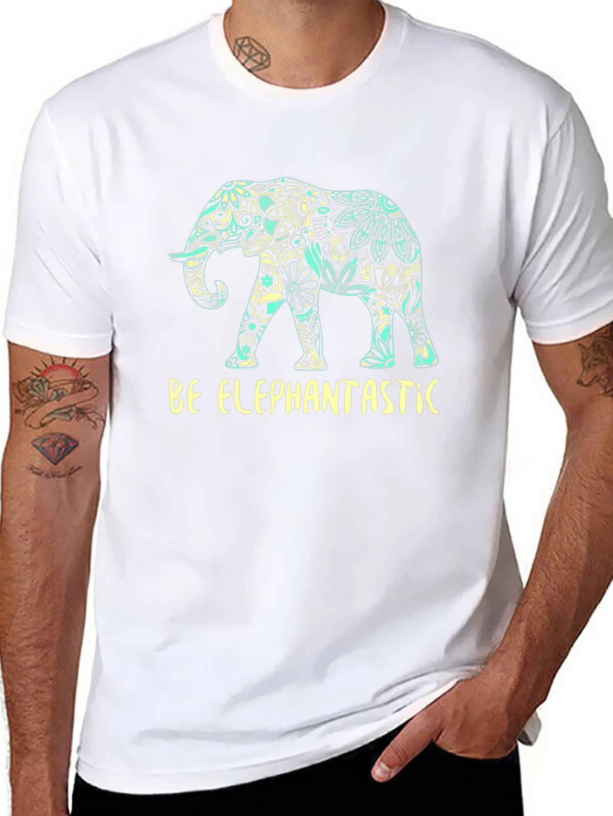 Be Elephantastic Black Graphic T-Shirt