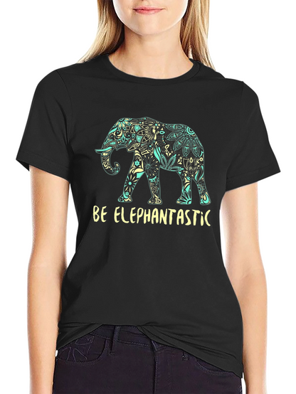 Be Elephantastic Black Graphic T-Shirt