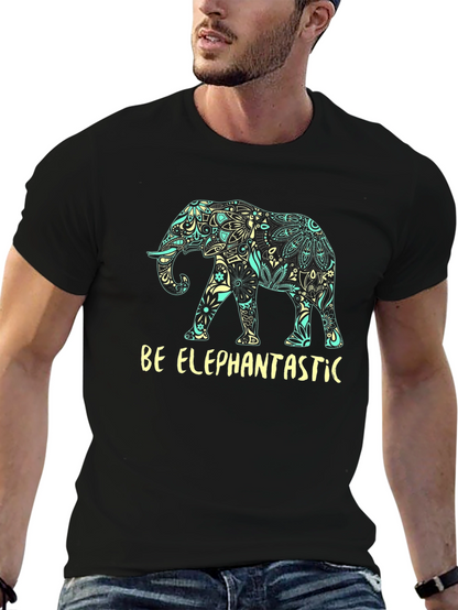 Be Elephantastic Black Graphic T-Shirt