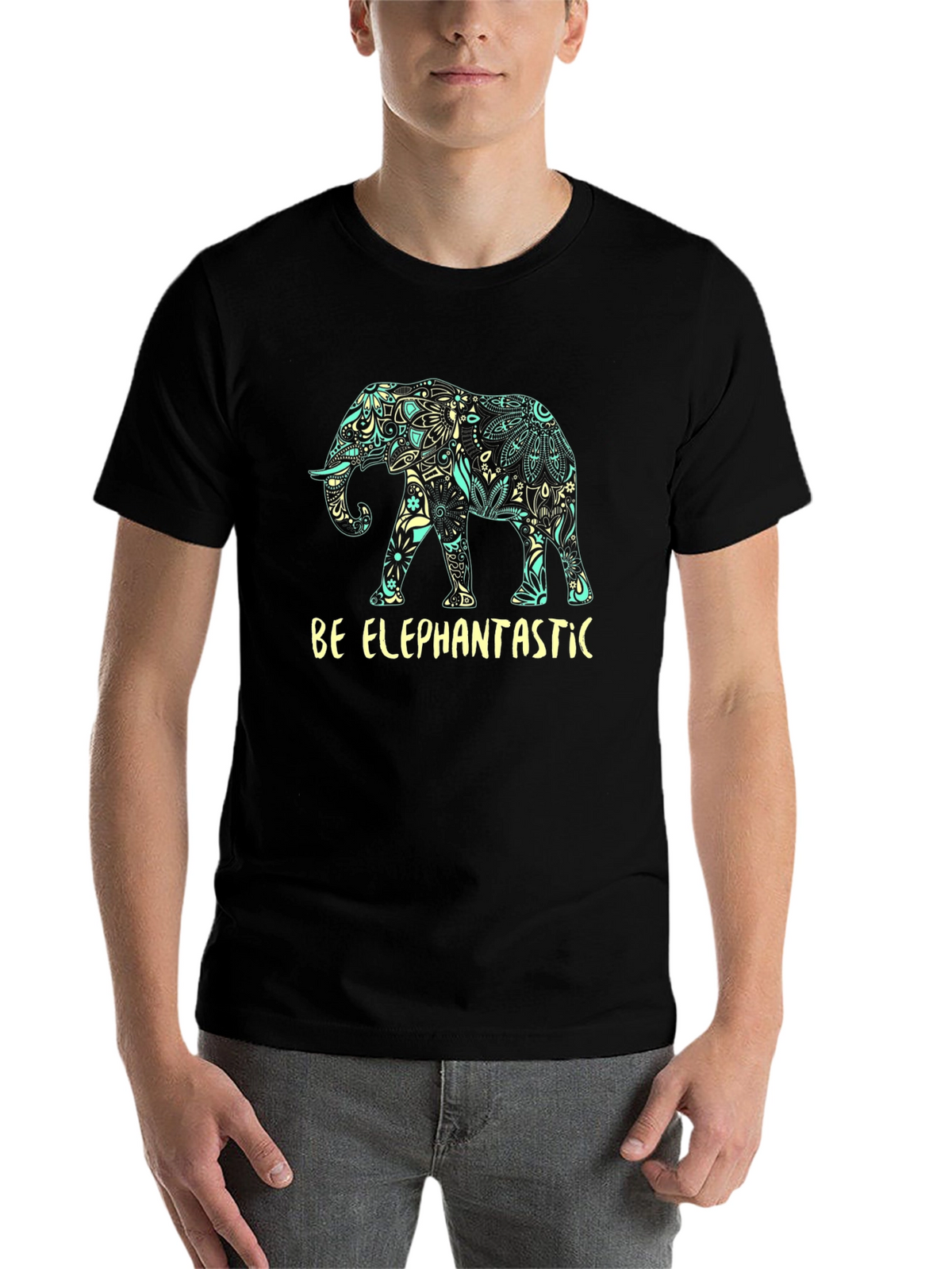 Be Elephantastic Black Graphic T-Shirt