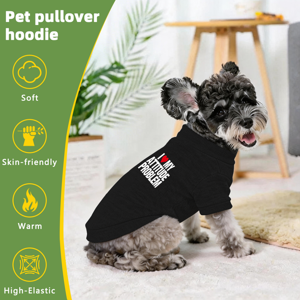 I Love My Attitude Problem Cool Black Pet Statement Sweater