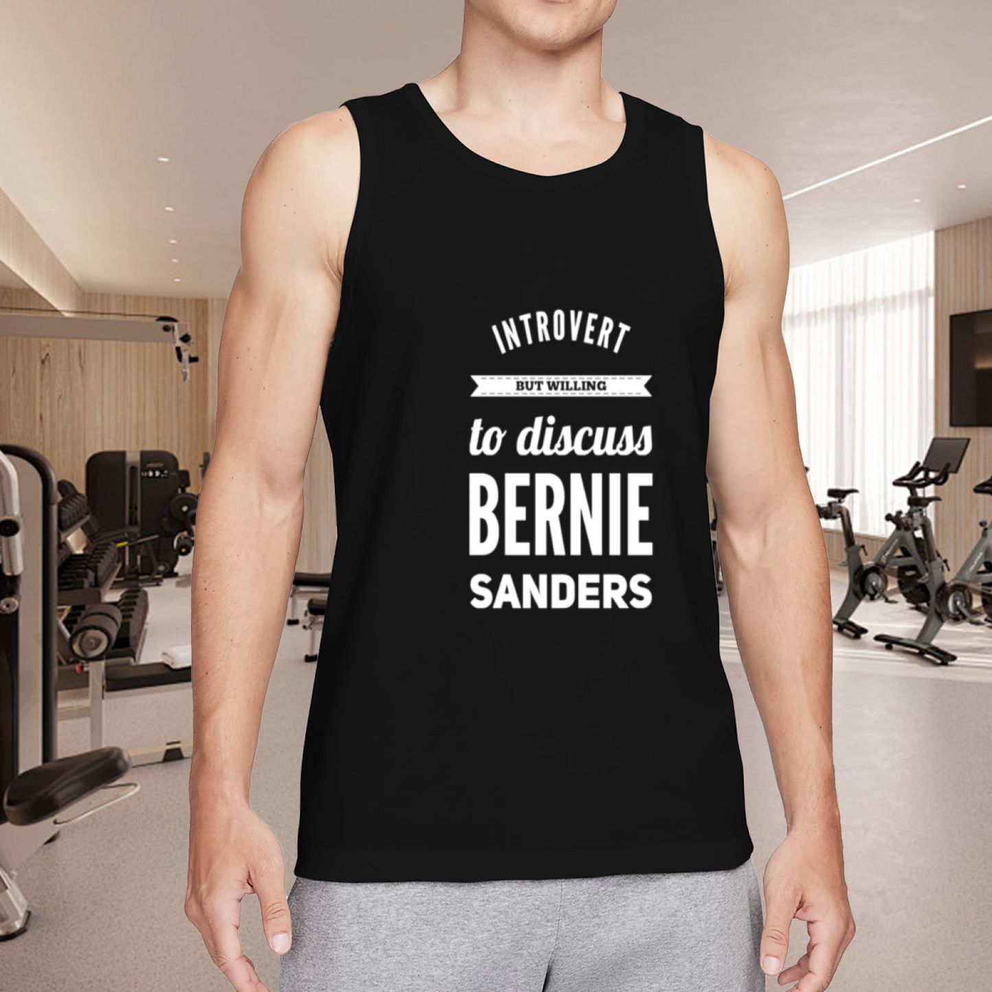 Introvert Bernie Sanders Political Quote Mens Tank Top