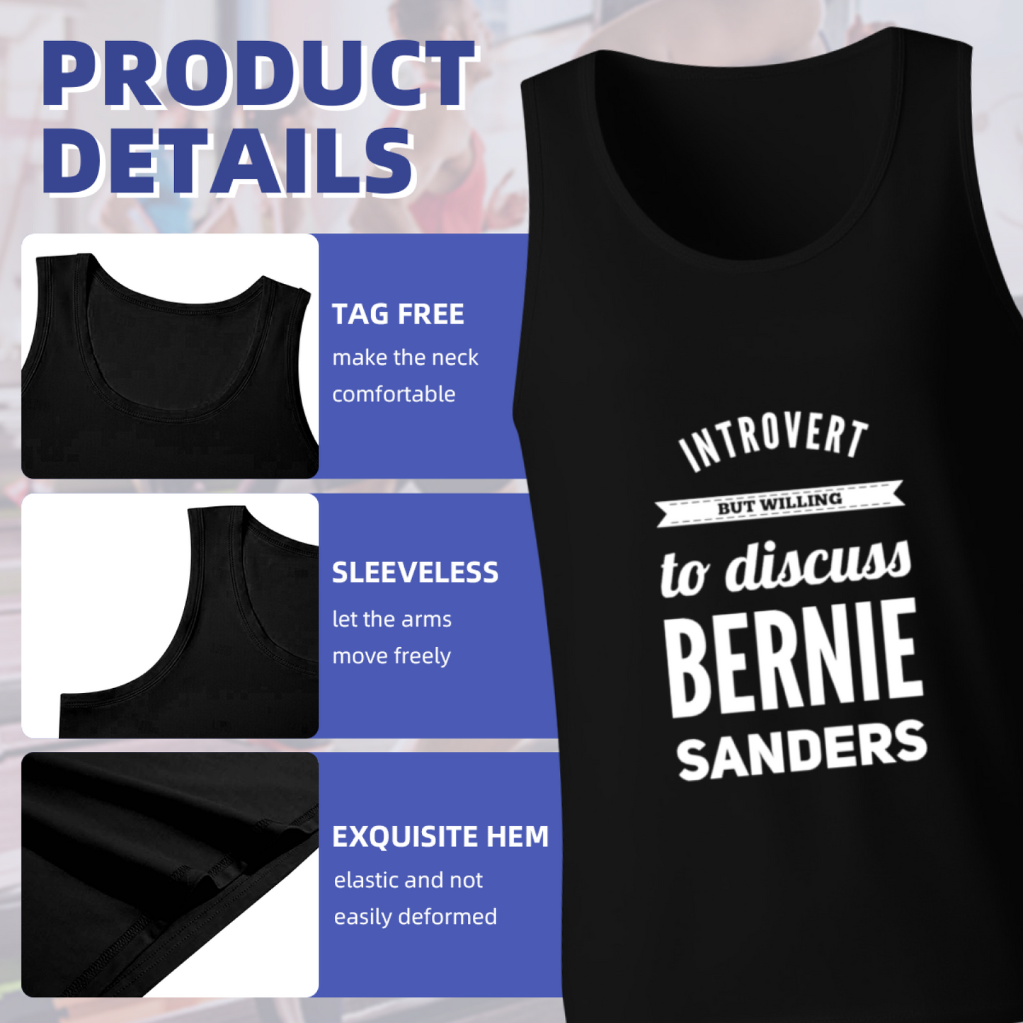 Introvert Bernie Sanders Political Quote Mens Tank Top