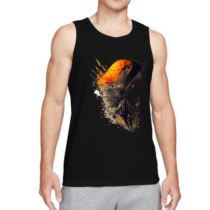 Cool Skydive Parachute Splash Art Graphic Tank Top