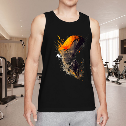 Cool Skydive Parachute Splash Art Graphic Tank Top