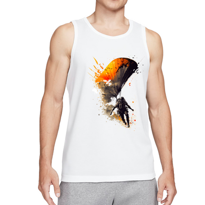 Cool Skydive Parachute Splash Art Graphic Tank Top