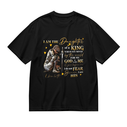 I Am The Daughter Of A King Warrior Faith Graphic Plus Size Women¡¯s Printed T-Shirt