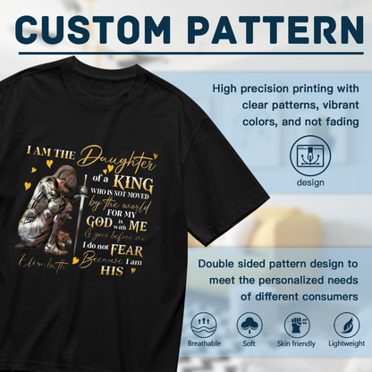 I Am The Daughter Of A King Warrior Faith Graphic Plus Size Women¡¯s Printed T-Shirt