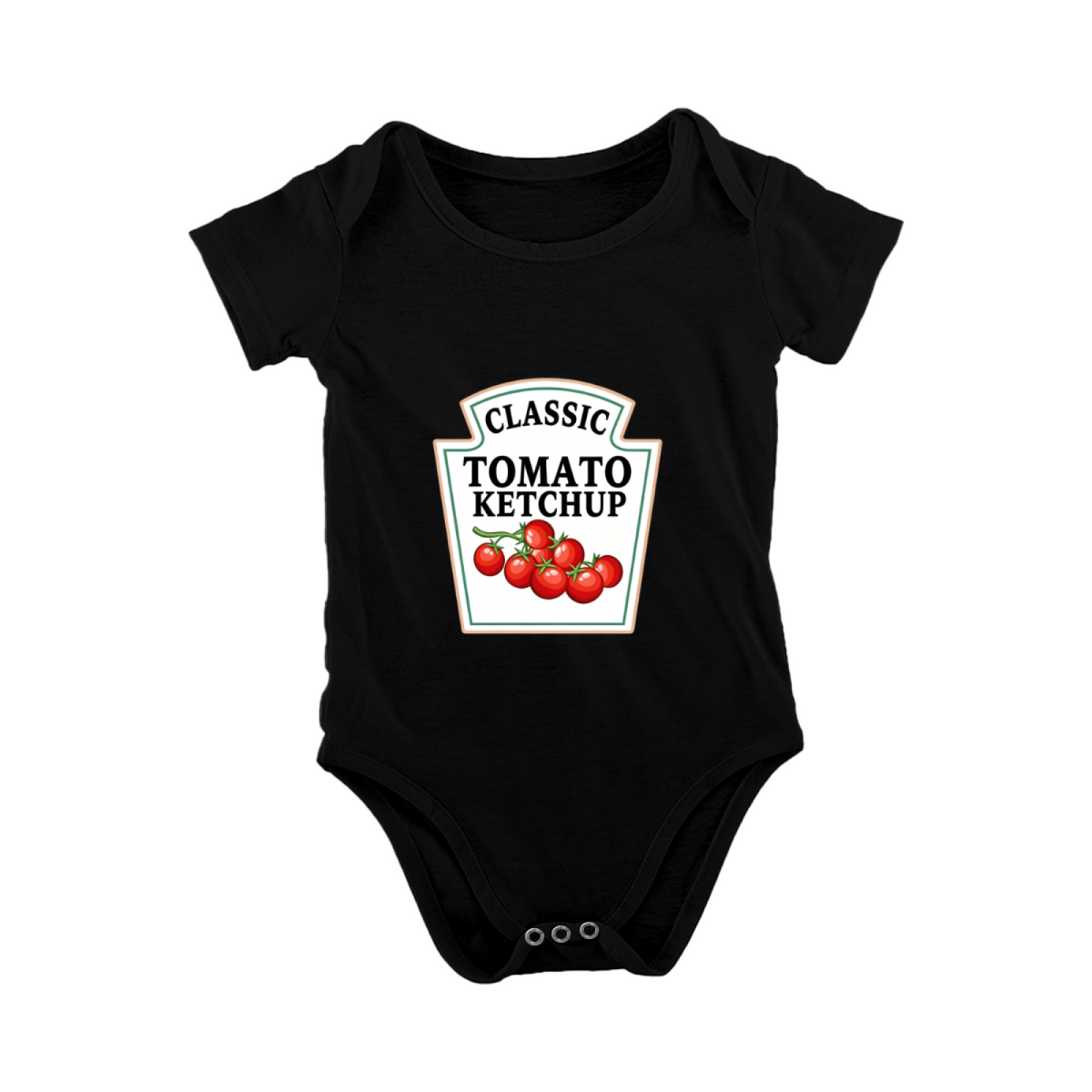 Classic Tomato Ketchup Funny Food Print Baby Bodysuit Novelty Infant Romper