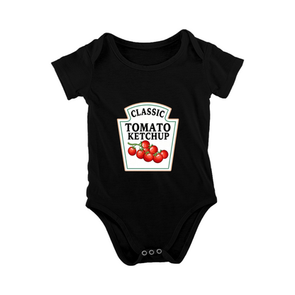 Classic Tomato Ketchup Funny Food Print Baby Bodysuit Novelty Infant Romper