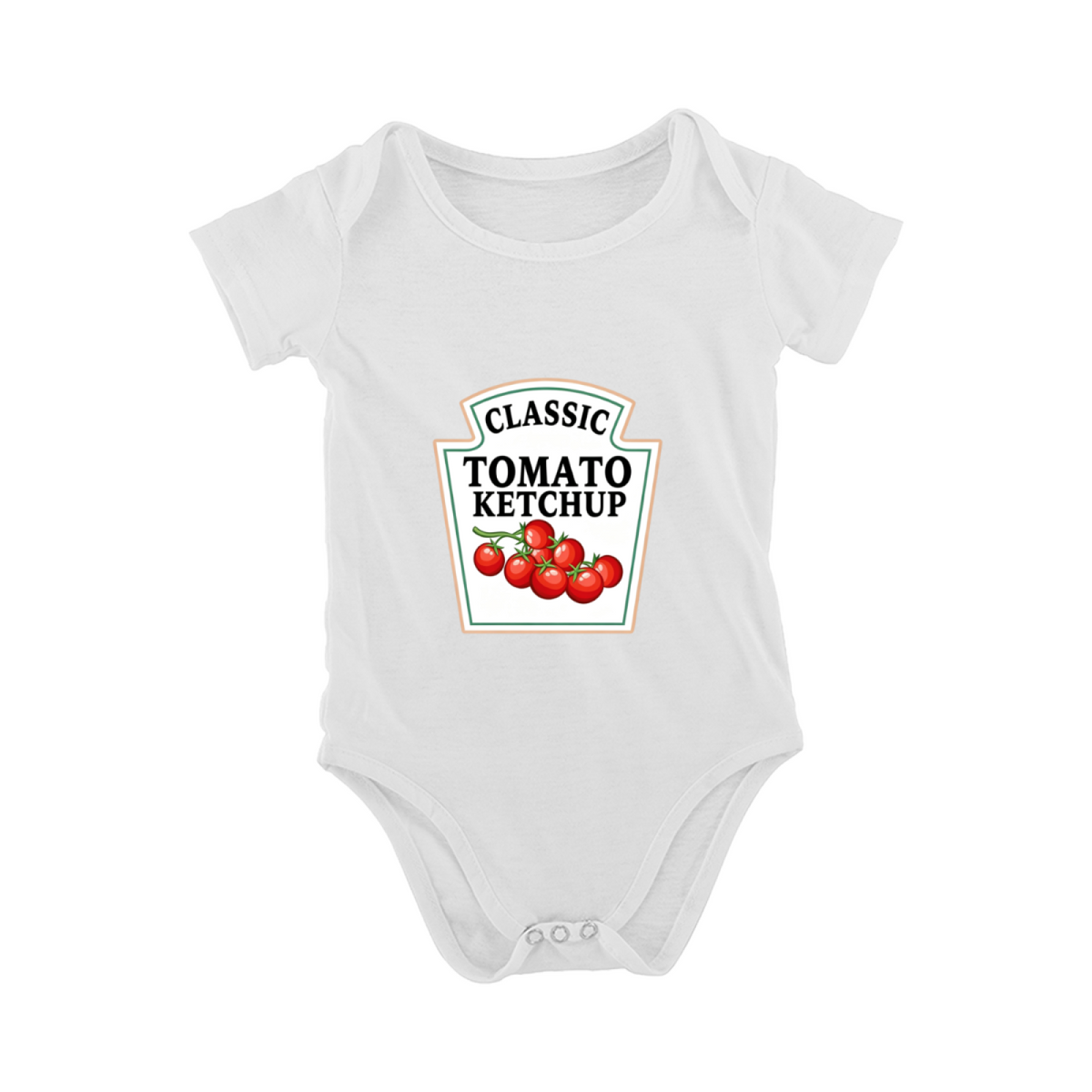 Classic Tomato Ketchup Funny Food Print Baby Bodysuit Novelty Infant Romper