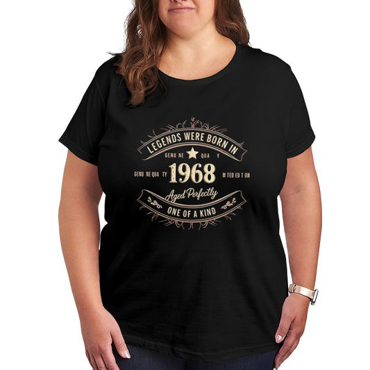 Legends Born In 1968 Vintage Birthday Retro Plus Size Women¡¯s Printed T-Shirt