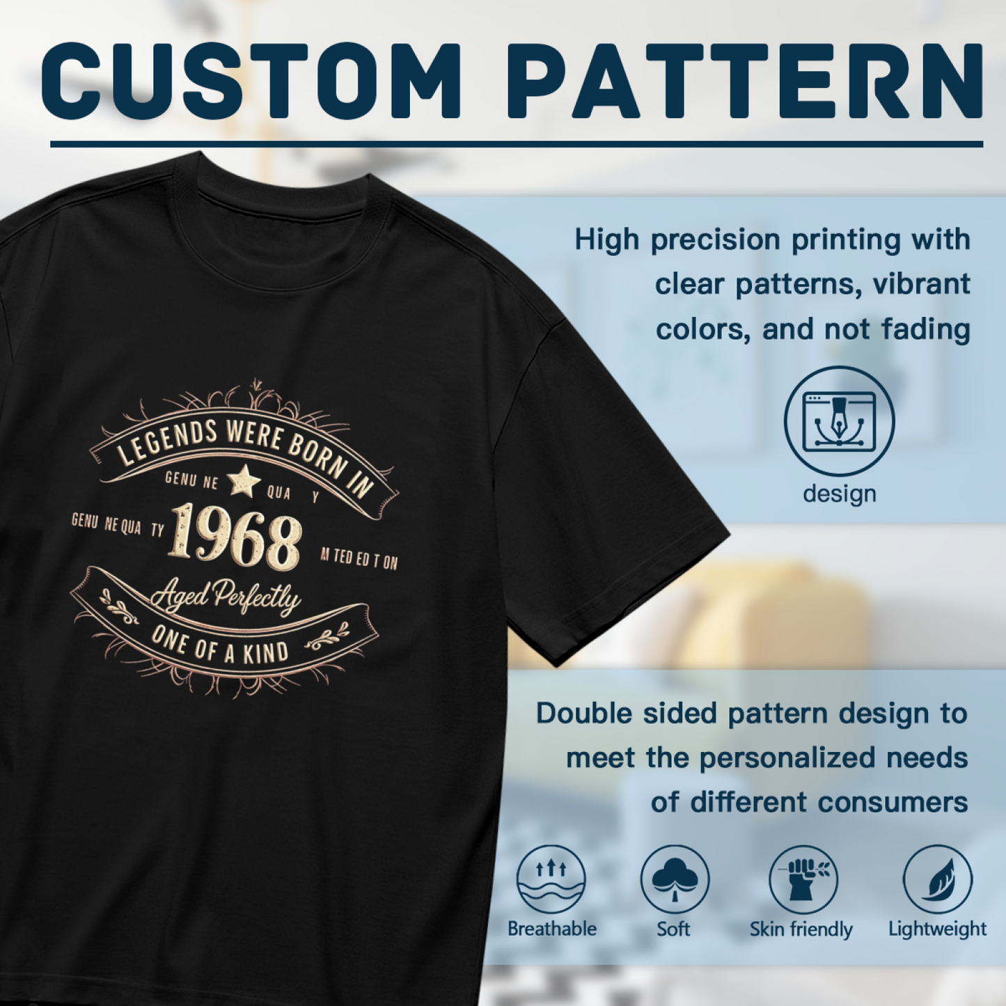 Legends Born In 1968 Vintage Birthday Retro Plus Size Women¡¯s Printed T-Shirt