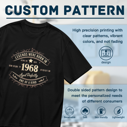 Legends Born In 1968 Vintage Birthday Retro Plus Size Women¡¯s Printed T-Shirt