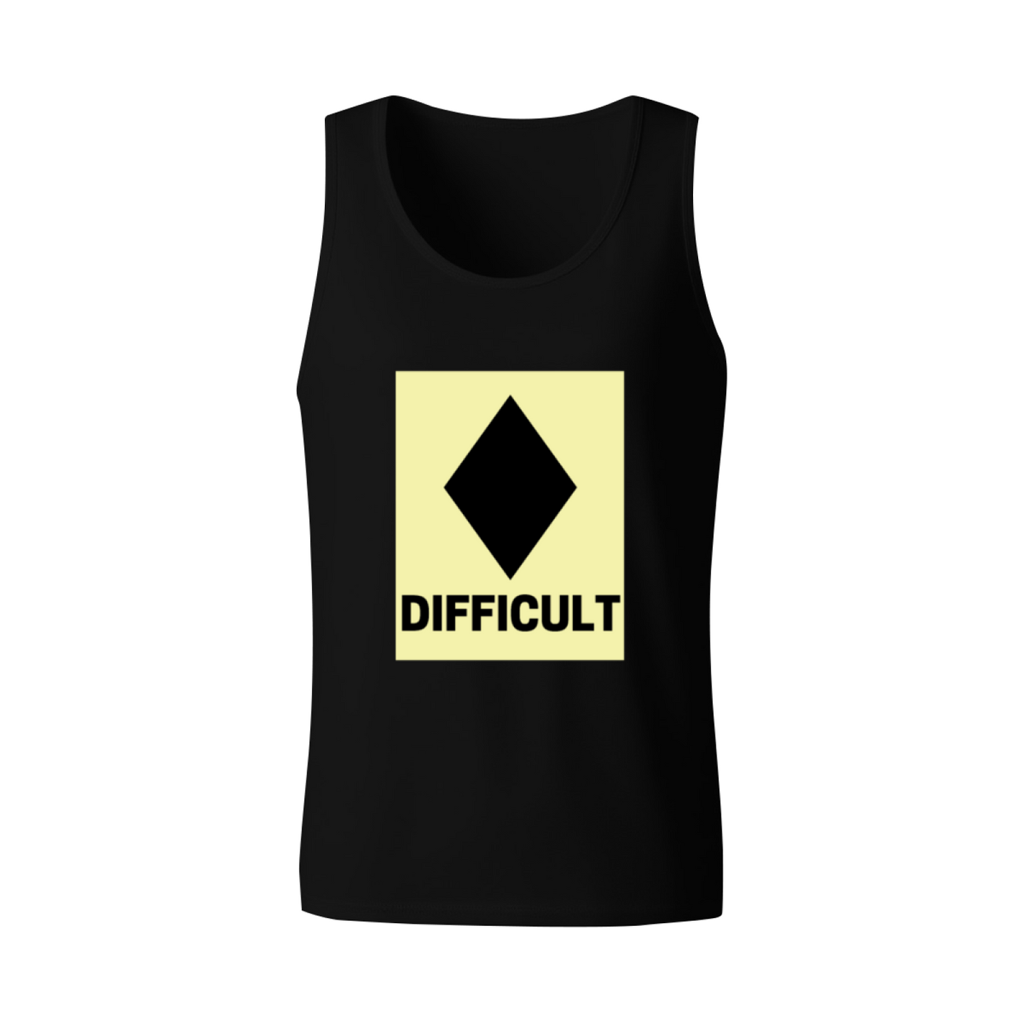 Difficult Black Diamond Ski Slope Warning Sign Men Tank Top