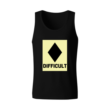 Difficult Black Diamond Ski Slope Warning Sign Men Tank Top