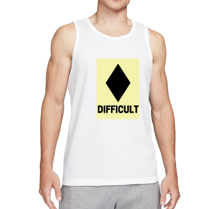 Difficult Black Diamond Ski Slope Warning Sign Men Tank Top