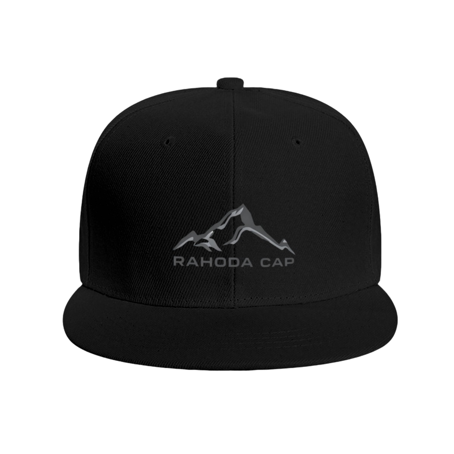 Minimal Mountain Rahoda Cap Logo Print Flat Brim Sun Hat, Outdoor Hiking Casual Cap