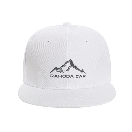 Minimal Mountain Rahoda Cap Logo Print Flat Brim Sun Hat, Outdoor Hiking Casual Cap