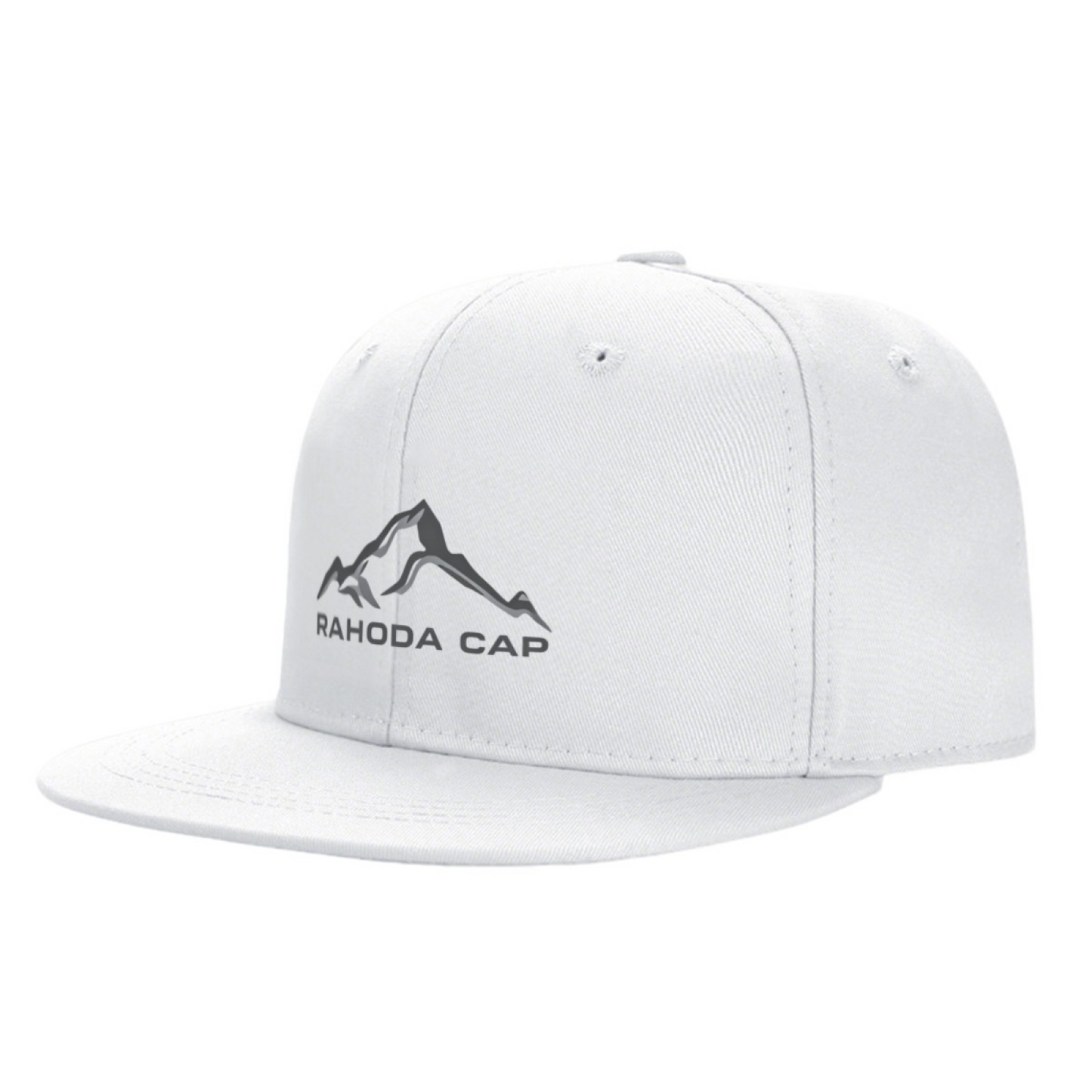 Minimal Mountain Rahoda Cap Logo Print Flat Brim Sun Hat, Outdoor Hiking Casual Cap