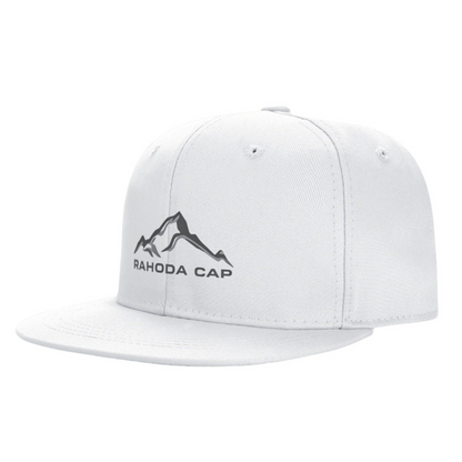 Minimal Mountain Rahoda Cap Logo Print Flat Brim Sun Hat, Outdoor Hiking Casual Cap
