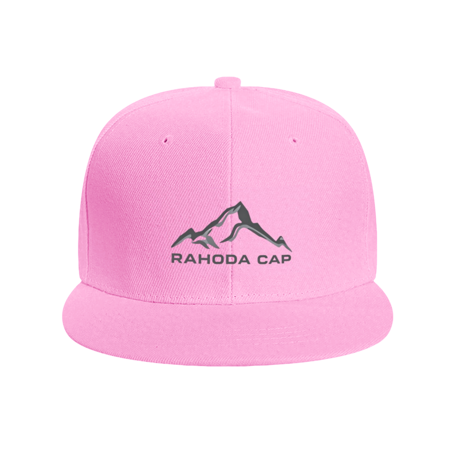 Minimal Mountain Rahoda Cap Logo Print Flat Brim Sun Hat, Outdoor Hiking Casual Cap