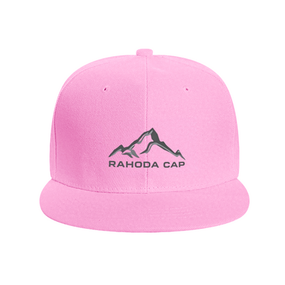Minimal Mountain Rahoda Cap Logo Print Flat Brim Sun Hat, Outdoor Hiking Casual Cap