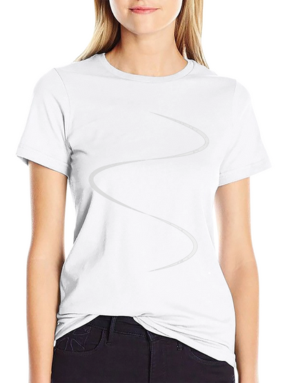 Mens Black T-Shirt with Abstract White Line Design