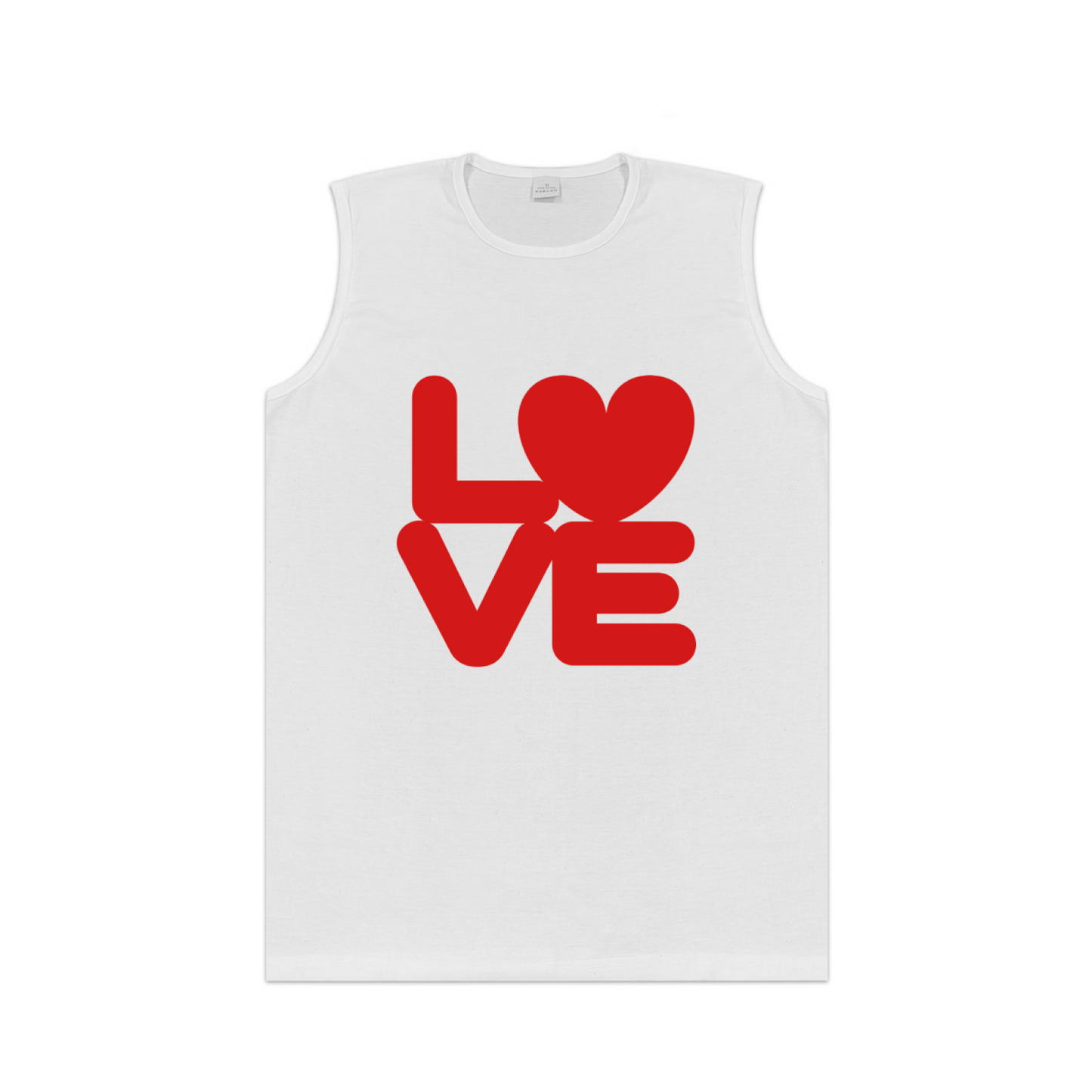 Bold Red Heart LOVE Minimalist Sleeveless Tank