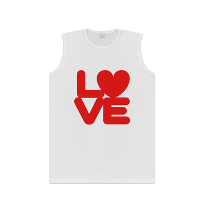 Bold Red Heart LOVE Minimalist Sleeveless Tank