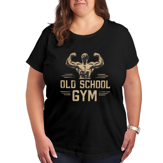 Vintage Old School Gym Muscular Bodybuilder Retro Plus Size Women Printed T-Shirt