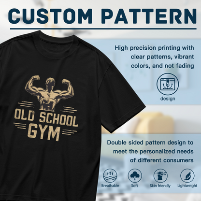 Vintage Old School Gym Muscular Bodybuilder Retro Plus Size Women Printed T-Shirt