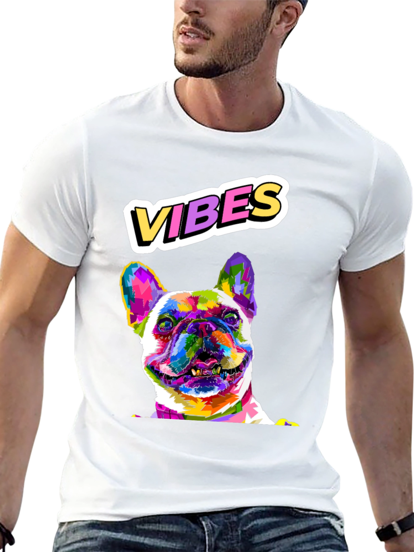 Vibes French Bulldog Graphic T-Shirt