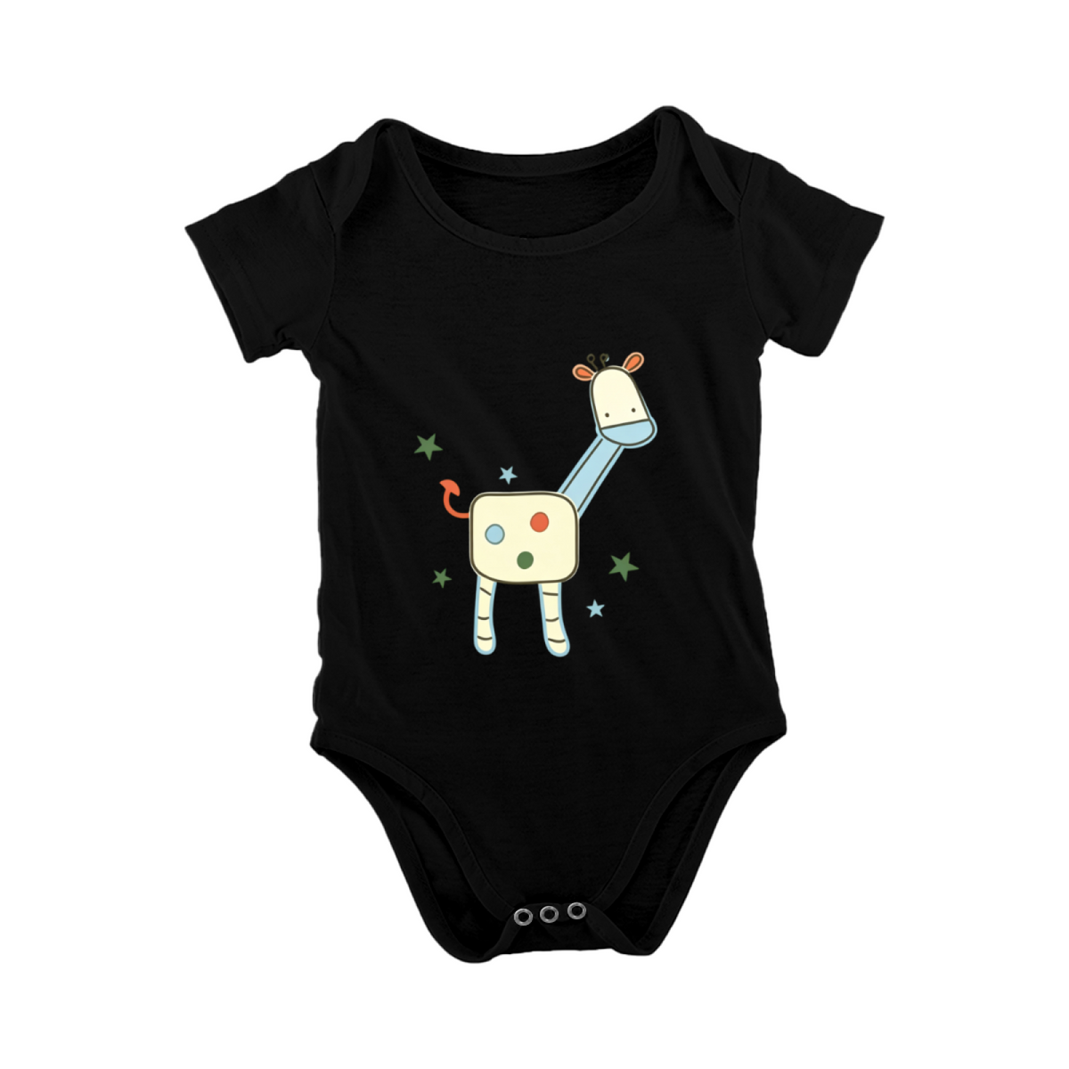 Soft Cartoon Star Giraffe Newborn Cotton Bodysuit