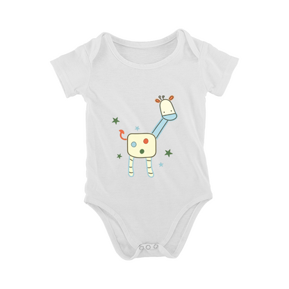 Soft Cartoon Star Giraffe Newborn Cotton Bodysuit