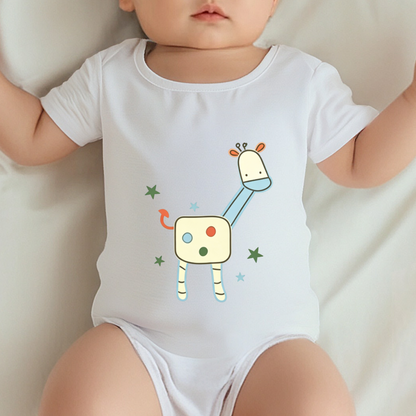 Soft Cartoon Star Giraffe Newborn Cotton Bodysuit