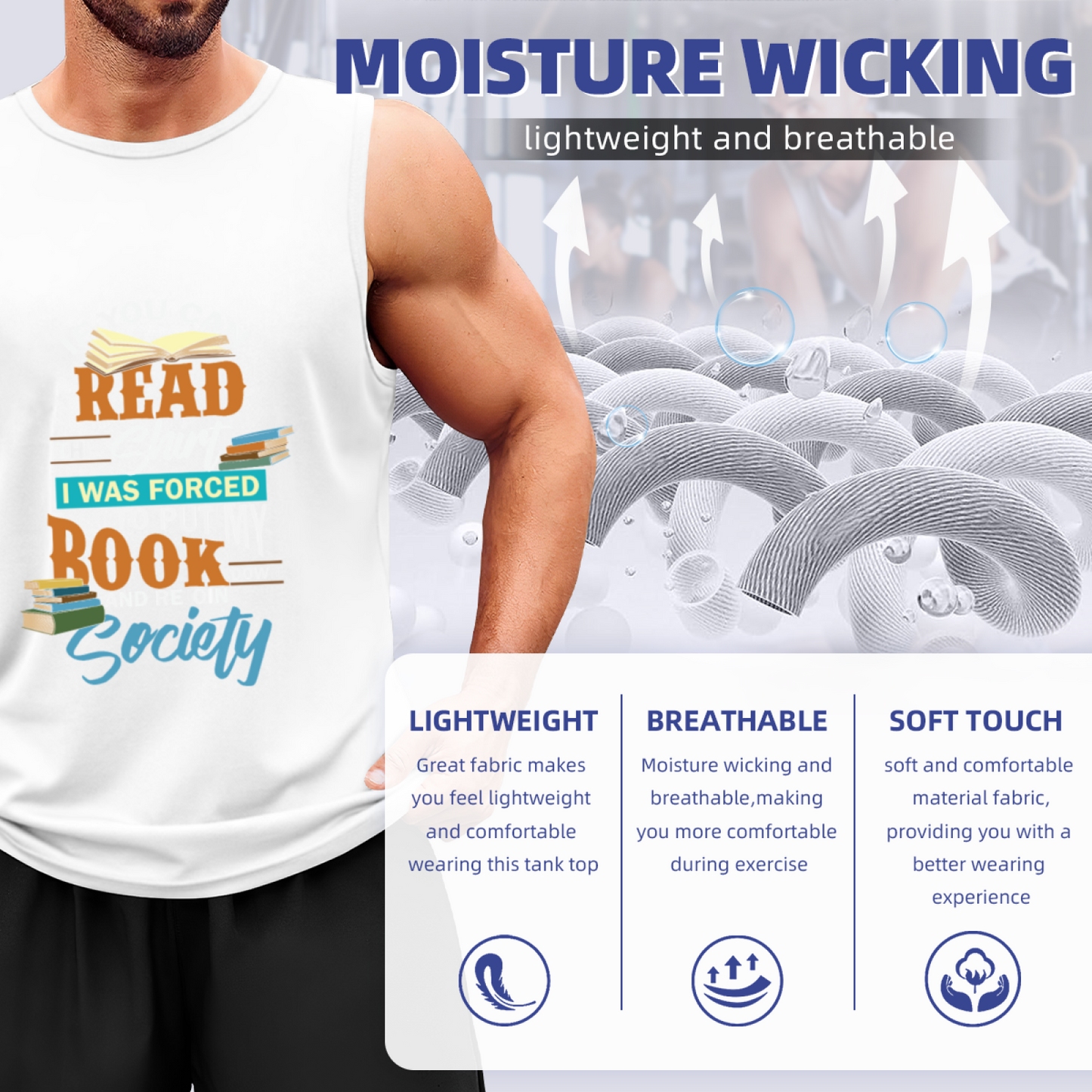 Read Book Society Book Lover Funny Quote Graphic Tank Men