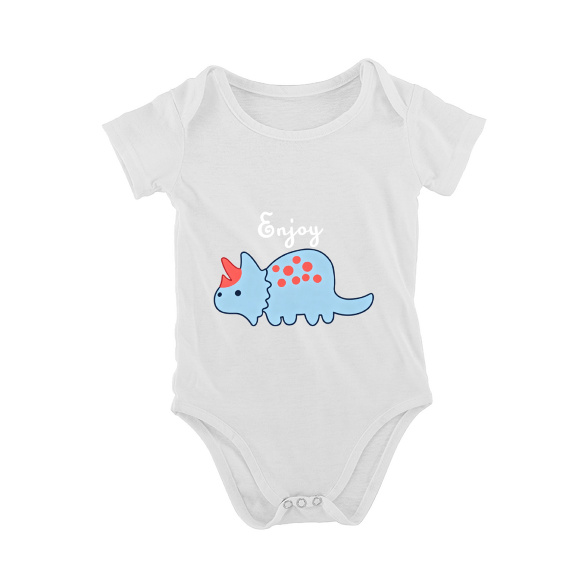 Enjoy Cute Blue Dinosaur Black Infant Bodysuit