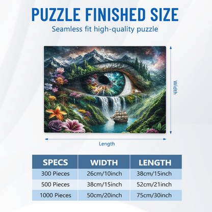 Surreal Fantasy Eye Waterfall Mountain Sailboat Dream Art Puzzle | 300/500/1000 Pieces