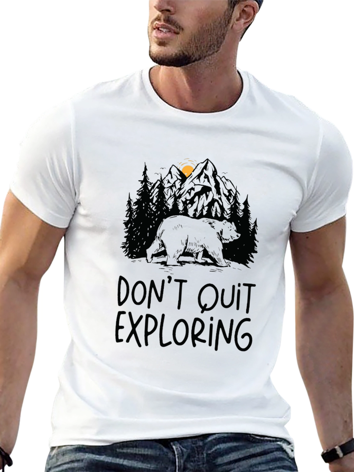 Dont Quit Exploring Bear Graphic Tee