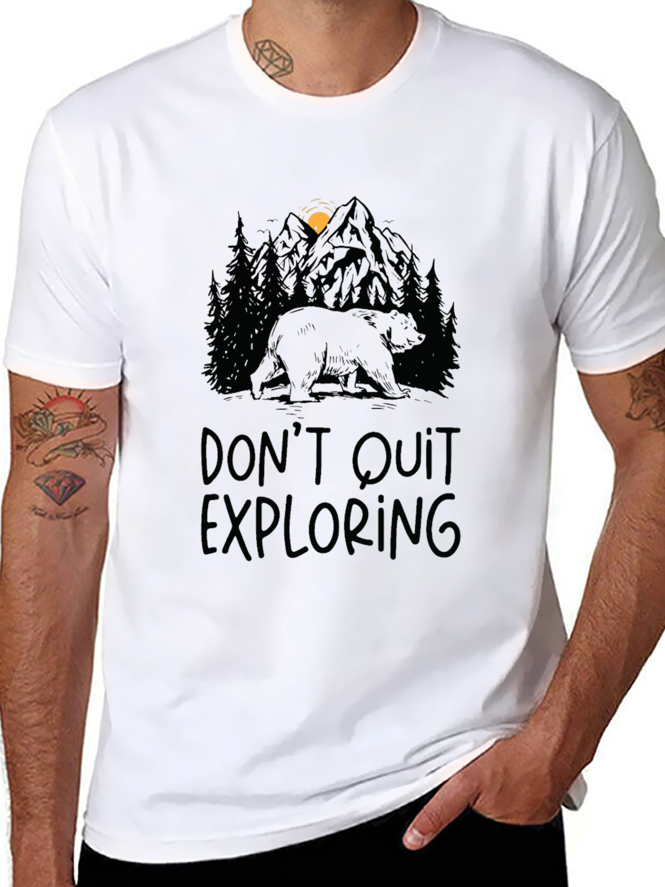 Dont Quit Exploring Bear Graphic Tee