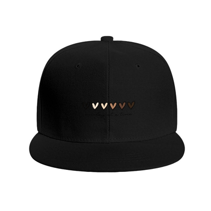 Skin Tone Gradient Hearts One Day At A Time White Flat Hat