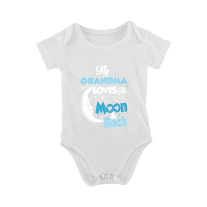 My Grandma Loves Me To The Moon & Back Moon Star Black Onesie