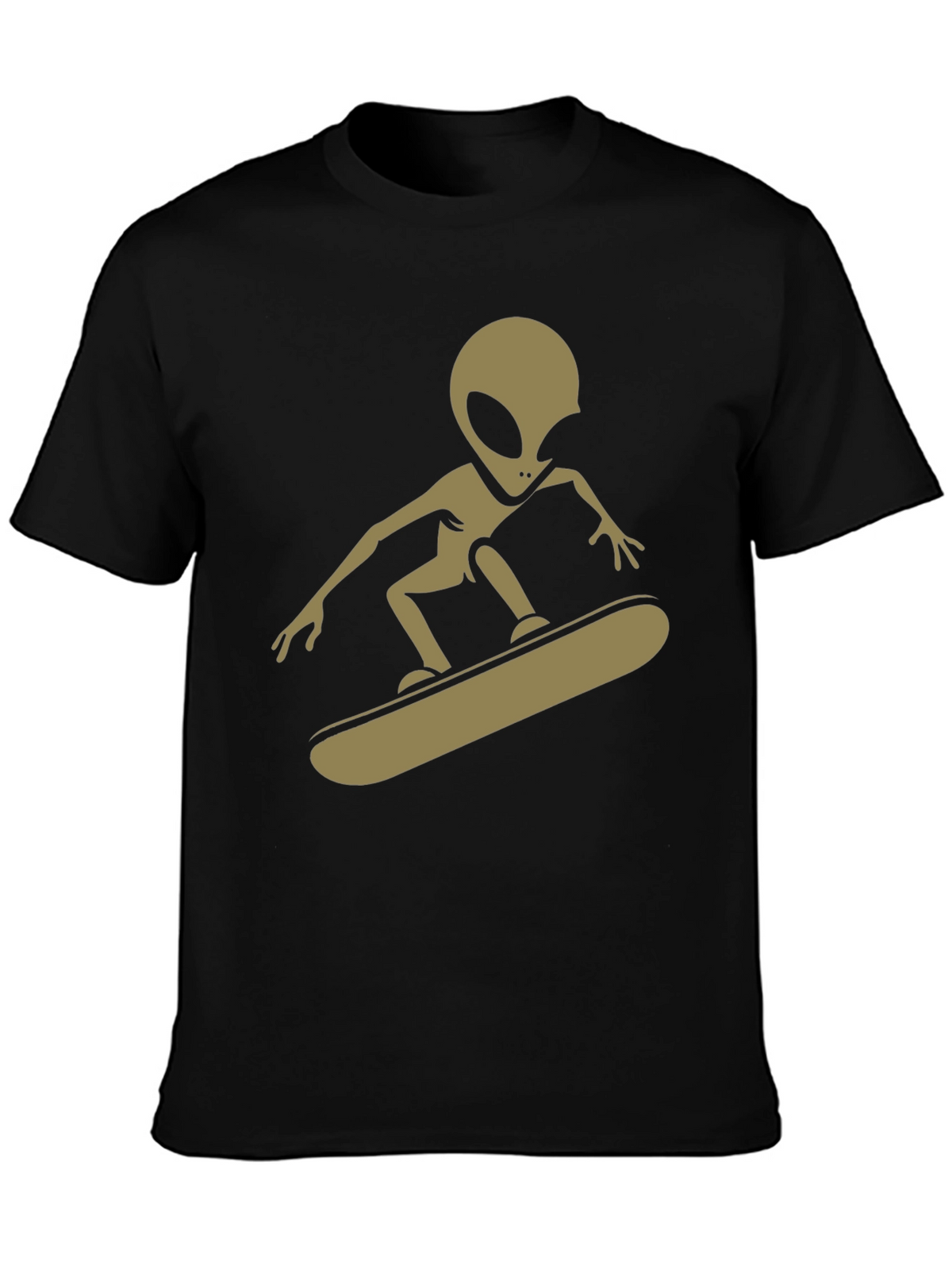 Alien Skateboarder Graphic Tee - Black