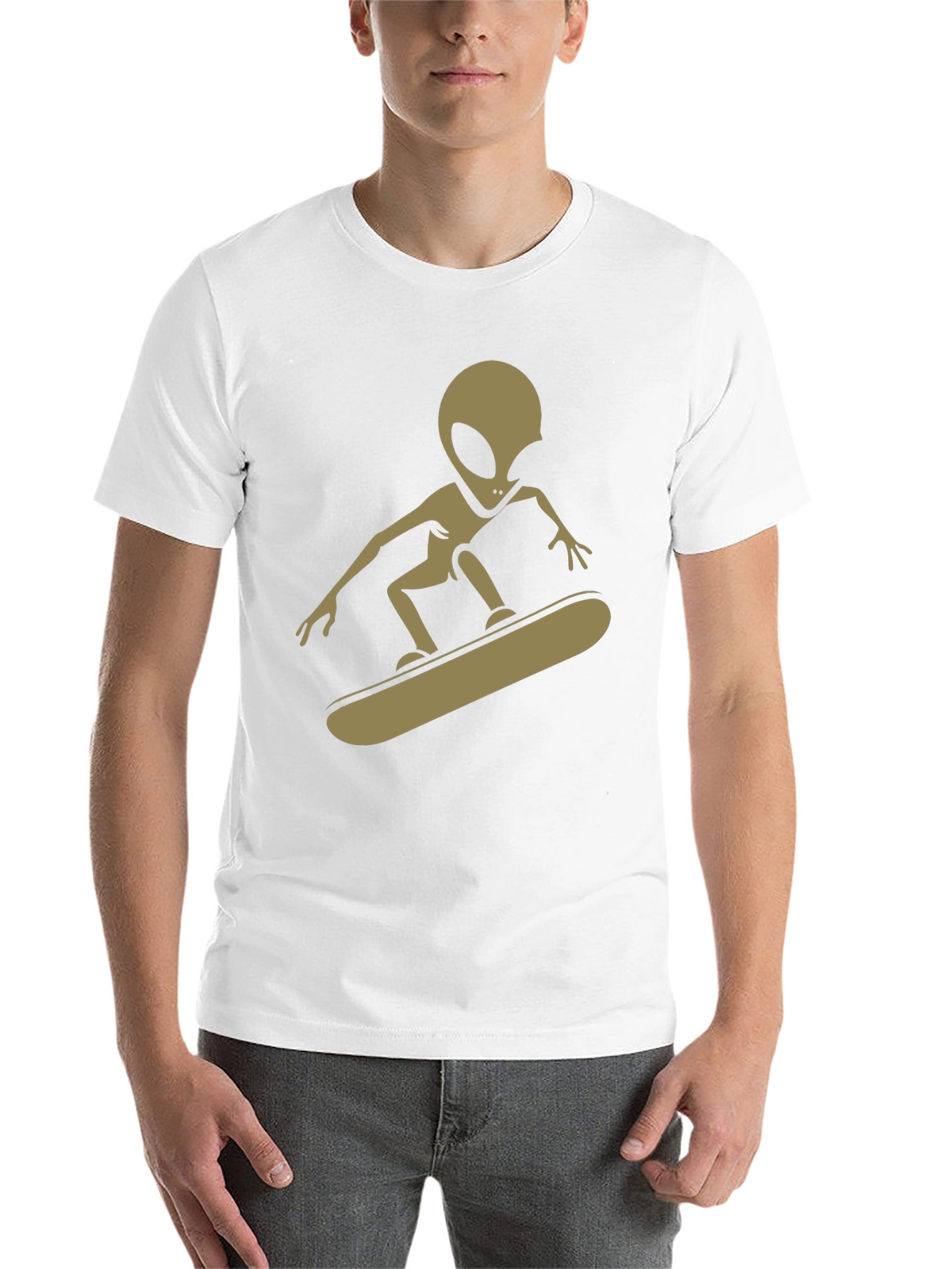 Alien Skateboarder Graphic Tee - Black