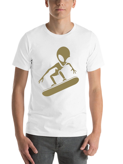 Alien Skateboarder Graphic Tee - Black