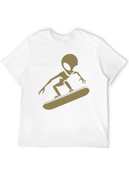 Alien Skateboarder Graphic Tee - Black