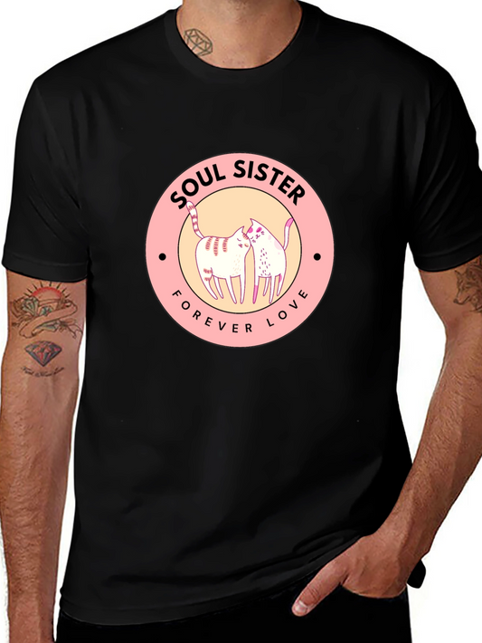 Soul Sister Forever Love T-Shirt - Cute Cat Design