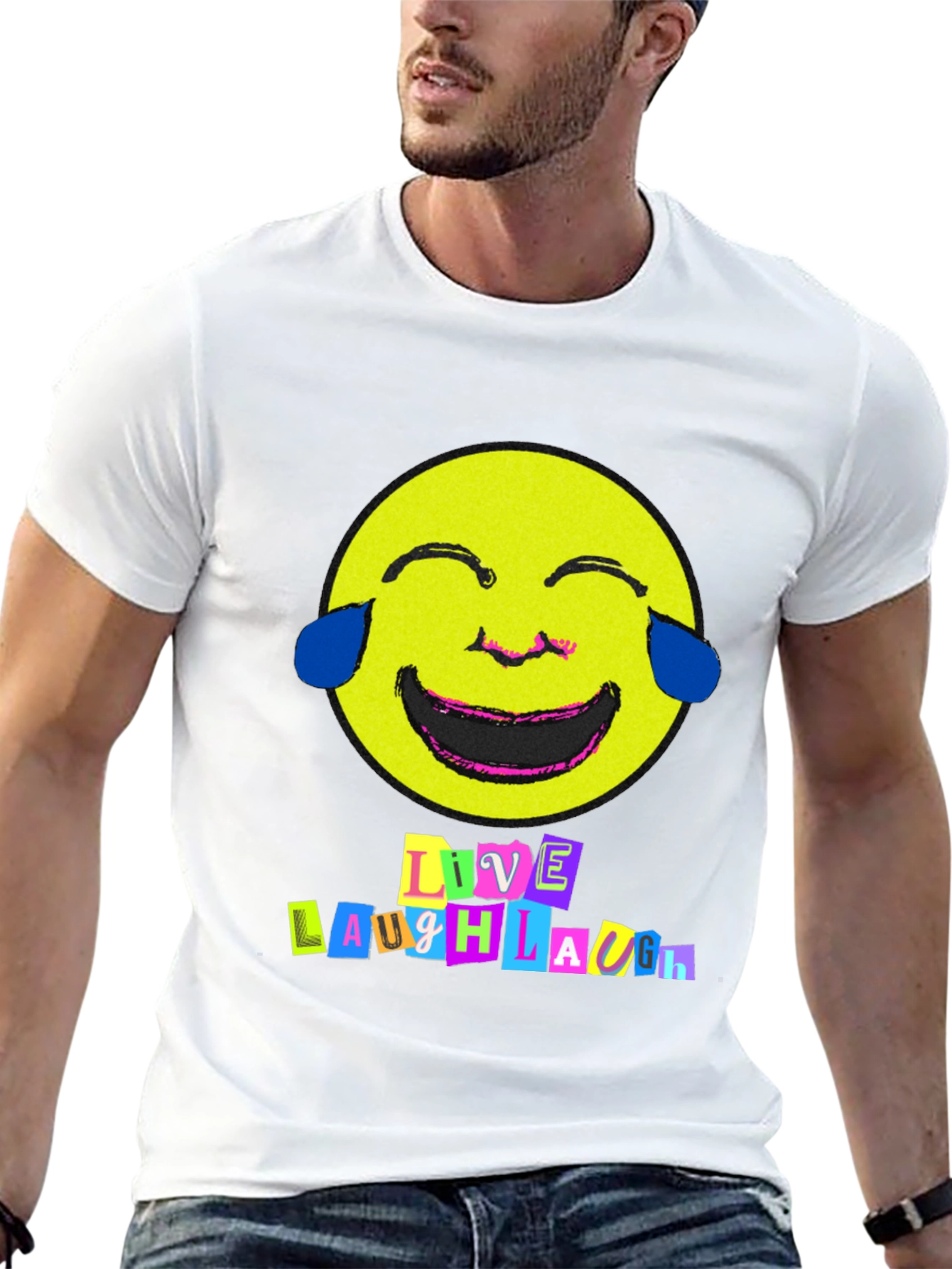 Live Laugh Laugh T-Shirt - Black Graphic Tee