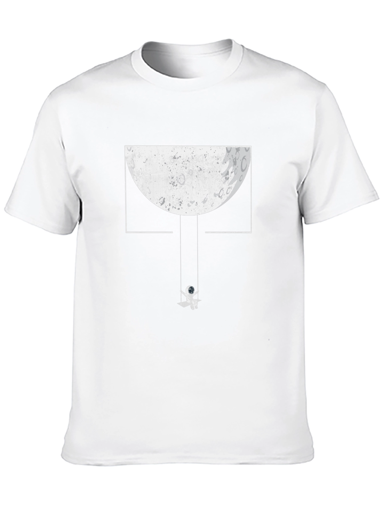 Astronaut Moon Swing Graphic Tee - Unique Black T-Shirt